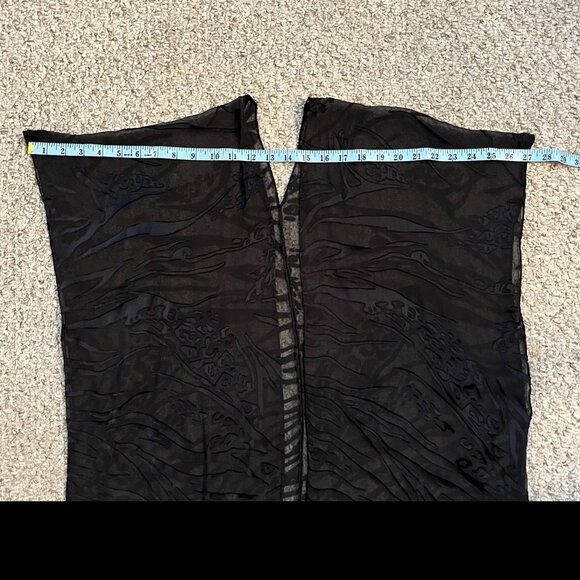 Black Velvet Burnout Kimono Wrap, One Size - Picture 10 of 12